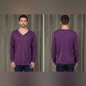 Prada men’s V-Neck Sweater in Rich Purple